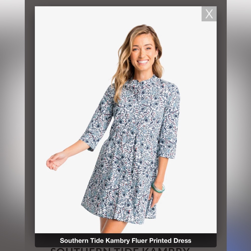 Southern Tide Kambry‎ Fleur Printed dress. Worn once. 148 retail